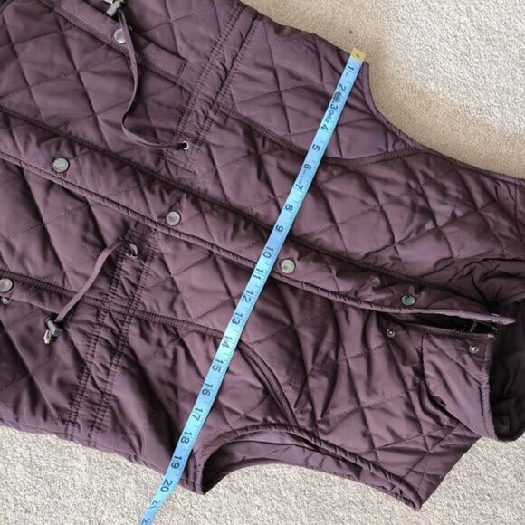 Cynthia Rowley Hiking Utility Cabin Outdoor Equestrian Quilted Eggplant Vest L - Picture 4 of 6